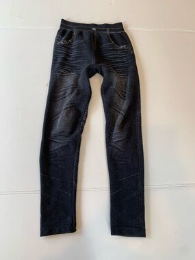 Women’s XS / Small Faux Black Denim Stretch Leggings Lounge Pants